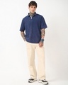 Shop Men's Blue Oversized Acid Wash Polo T-shirt