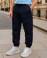 Shop Men's Blue Oversized Cargo Joggers-Front