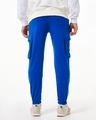 Shop Men's Blue Oversized Cargo Joggers-Full
