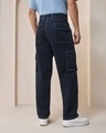 Shop Men's Blue Oversized Cargo Pants-Full