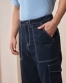 Shop Men's Blue Oversized Cargo Pants