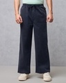 Shop Men's Blue Oversized Casual Pants-Front