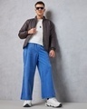 Shop Men's Blue Oversized Casual Pants-Full