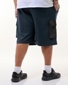 Shop Men's Blue Color Block Oversized Plus Size Cargo Shorts-Design