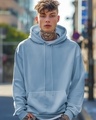 Shop Men's Blue Oversized Hoodies-Front