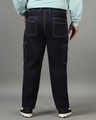 Shop Men's Blue Oversized Plus Size Cargo Pants-Full