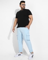 Shop Men's Blue Oversized Plus Size Cargo Trousers-Design