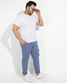 Shop Men's Blue Oversized Plus Size Cargo Trousers-Design