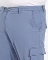 Shop Men's Blue Oversized Plus Size Cargo Trousers-Full