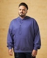 Shop Men's Blue Oversized Plus Size Hoodies-Front