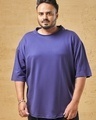 Shop Men's Skipper Blue Oversized Plus Size T-shirt-Front