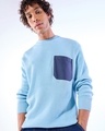 Shop Men's Blue Oversized Sweater-Front