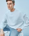 Shop Men's Blue Oversized Sweatshirt-Front