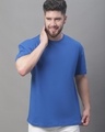 Shop Men's Blue Super Loose Fit T-shirt-Front