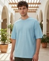 Shop Men's Blue Oversized T-shirt-Front