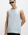 Shop Men's Blue Oversized Vest-Front