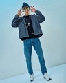 Shop Men's Blue Oversized Windcheater Jacket-Full