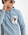 Shop Men's Blue Pantone Printed Hoodie & Shorts Set-Full