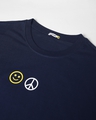 Shop Men's Blue Peace Not War Graphic Printed Oversized T-shirt