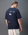 Shop Men's Blue Peace Not War Graphic Printed Oversized T-shirt-Design