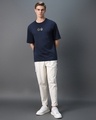 Shop Men's Blue Peace Not War Graphic Printed Oversized T-shirt