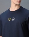 Shop Men's Blue Peace Not War Graphic Printed Oversized T-shirt
