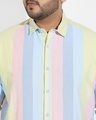 Shop Men's Blue & Pink Striped Plus Size Oversized Shirt-Full