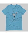 Shop Men's Blue Pizza Wizard Typography T-shirt-Full