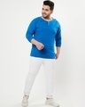 Shop Men's Blue Plus Size Henley T-shirt-Full