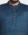 Shop Men's Blue Plus Size Relaxed Fit Kurta