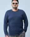 Shop Men's Blue Plus Size T-shirt-Front