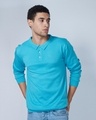 Shop Men's Blue Arctic Knit Polo Sweater-Full