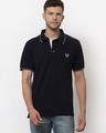 Shop Men's Blue Polo T-shirt-Front