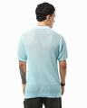 Shop Men's Blue Textured Flatknit Polo T-shirt-Design