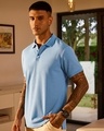 Shop Men's Blue Polo T-shirt-Front