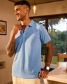 Shop Men's Blue Polo T-shirt-Design