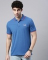 Shop Men's Blue Polo T-shirt-Front