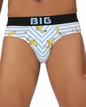 Shop Pack of 3 Men's Blue Printed Cotton Briefs-Full