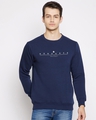 Shop Men's Blue Printed Fleece Blend Sweatshirt-Front