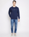 Shop Men's Blue Printed Fleece Blend Sweatshirt
