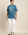 Shop Men's Blue Printed Oversized T-shirt-Full