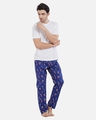 Shop Men's Blue Printed Regular Fit Pyjamas