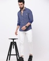 Shop Men's Blue Printed Slim Fit Shirt