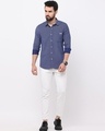 Shop Men's Blue Printed Slim Fit Shirt