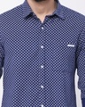 Shop Men's Blue Printed Slim Fit Shirt