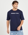 Shop Men's Blue Problem Child Typography T-shirt-Front