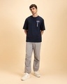 Shop Men's Blue Prototype Graphic Printed Oversized T-shirt