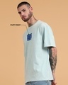 Shop Men's Blue Puff Printed Oversized Acid Wash T-shirt-Design