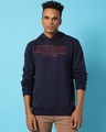 Shop Men's Blue Quarantine Typography Hooded Sweatshirt-Front