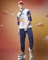Shop Men's Blue & White Ramen Jersey Graphic Printed Oversized T-shirt-Full